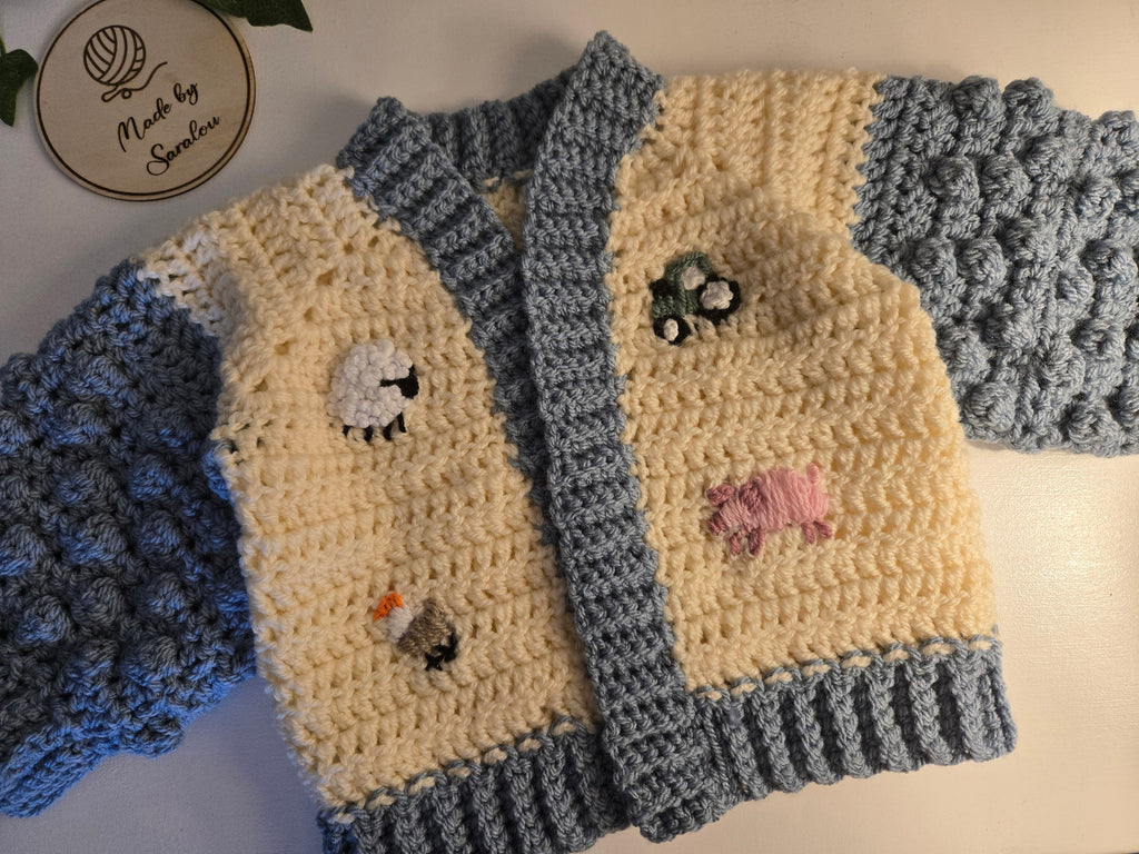 Farm themed poet cardigan