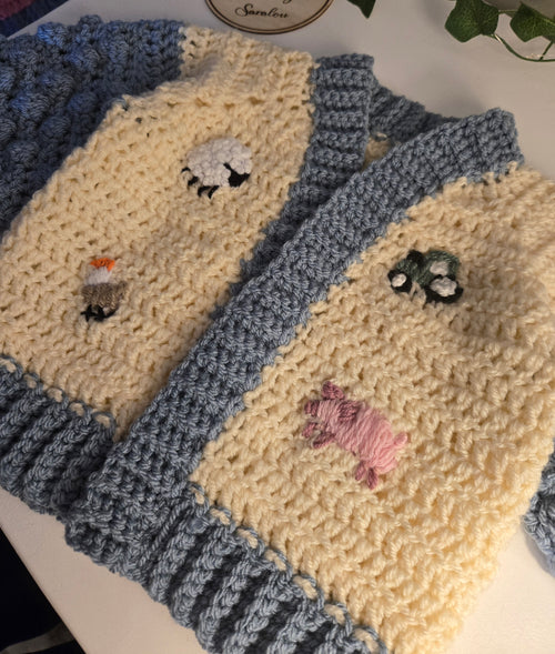 Farm themed poet cardigan