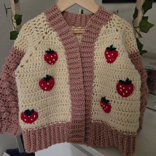 Strawberry poet cardigan