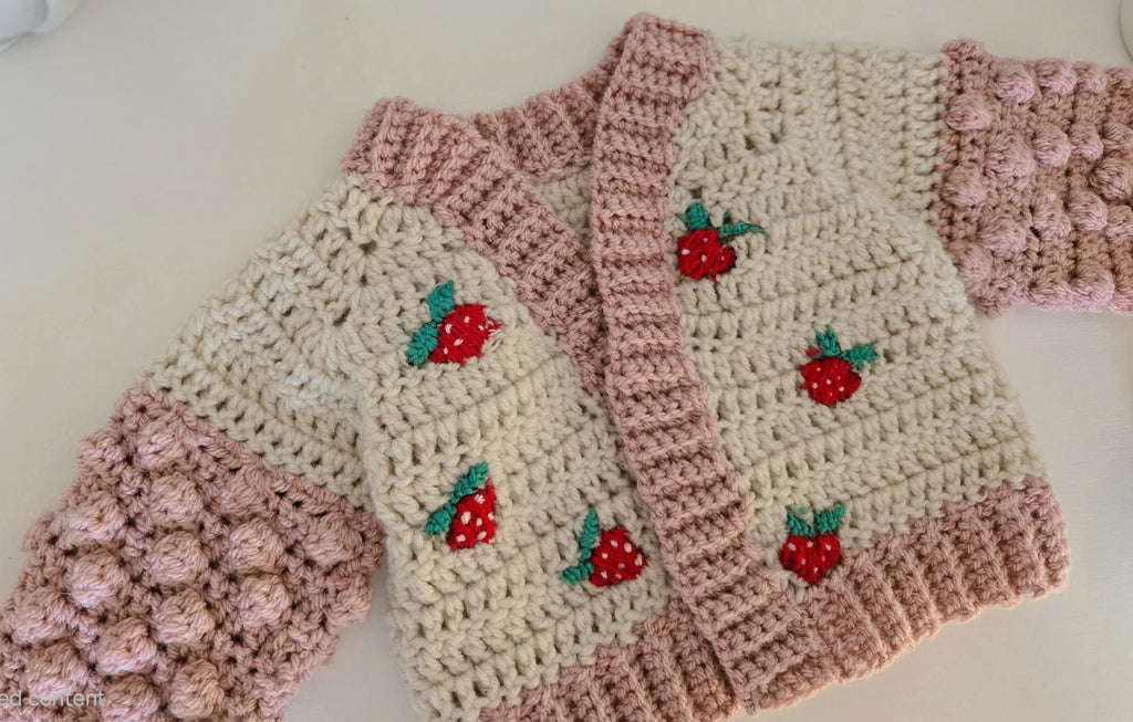 Strawberry poet cardigan